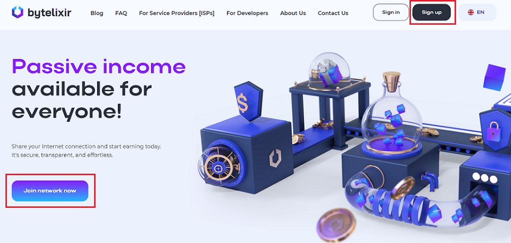 The main ByteLixir webpage