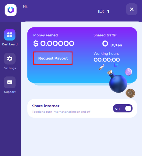 How to order payout on the ByteLixir app?
