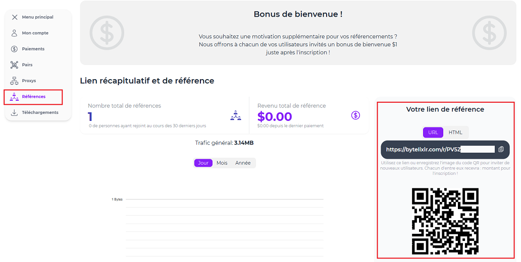 Comment obtenir un lien de parrainage ByteLixir pour maximiser vos gains ?