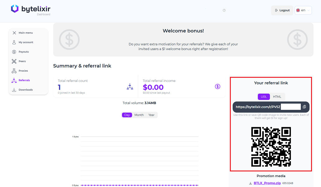 أين تحصل على رابط إحالة ByteLixir لكسب المزيد من المال؟