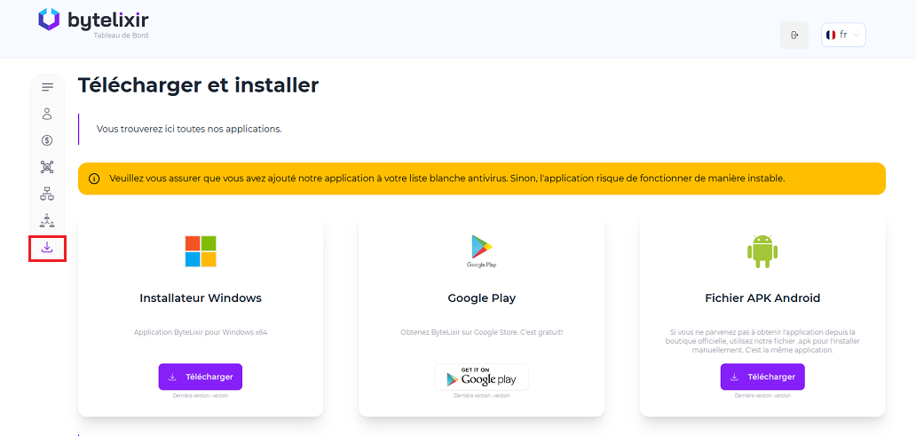 Comment télécharger ByteLixir pour vendre de la bande passante depuis un ordinateur pour la crypto