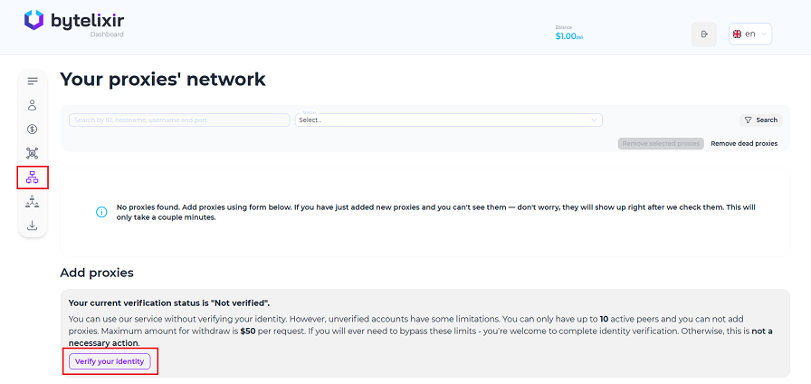 What is a proxy in terms of our app to sell bandwidth for crypto?