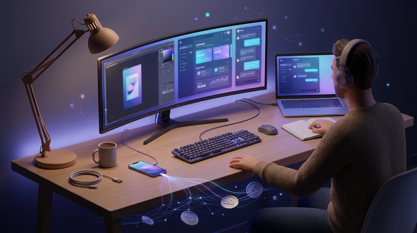 A freelancer works from home