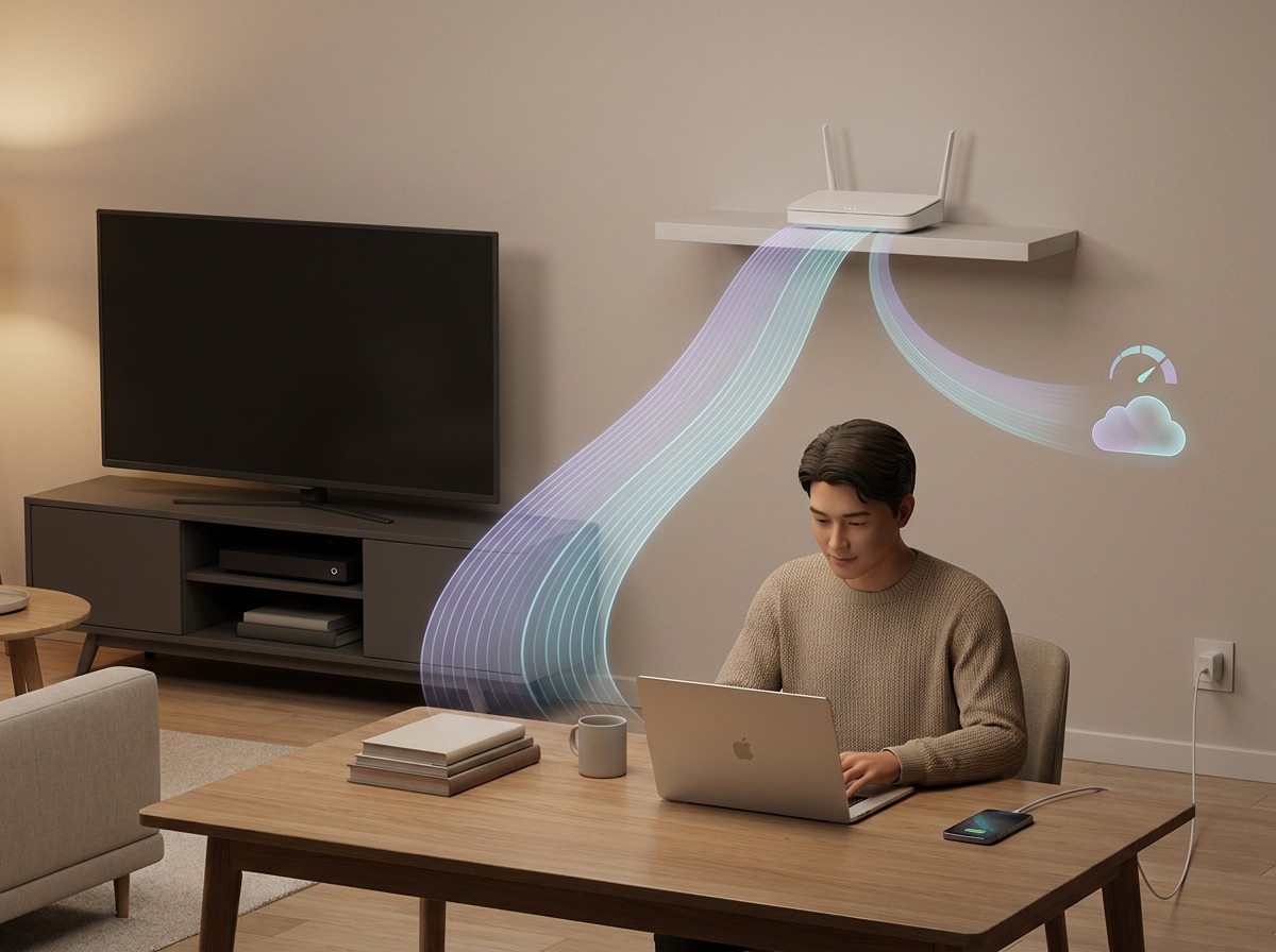 The router distributes internet and earns passive income.
