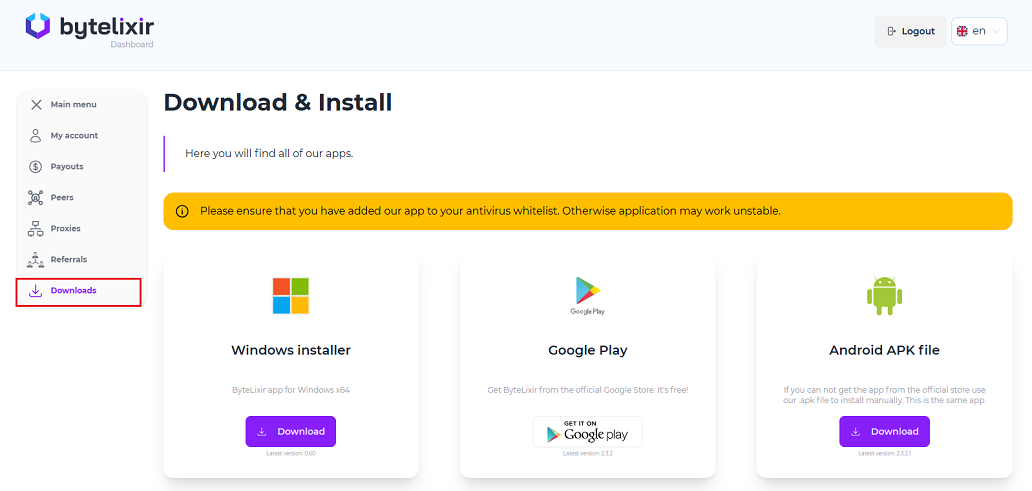 How to download ByteLixir to sell bandwidth from computer for crypto